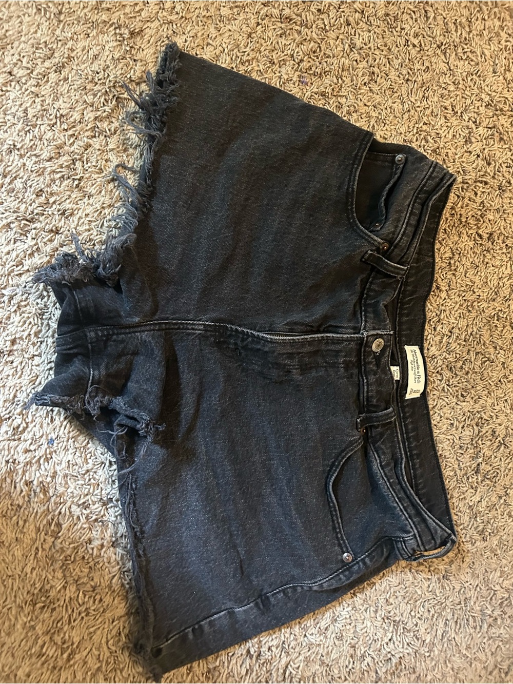 Abercrombie Frayed Hem Denim Shorts curve love